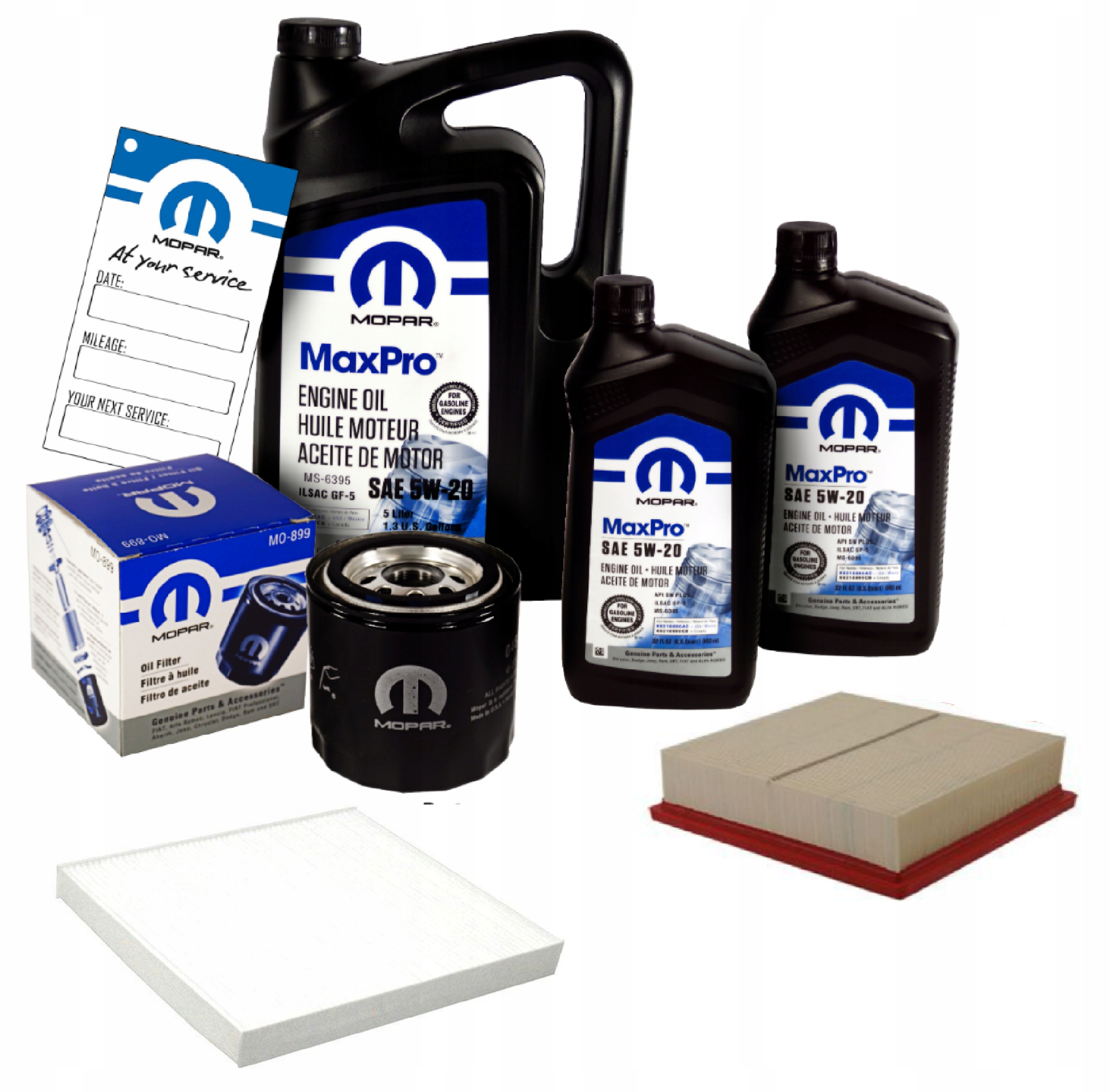 MOPAR MaxPro 5W20 7L + Filter MOPAR MO-899 Dodge Durango 5.7 V8 2011-2016