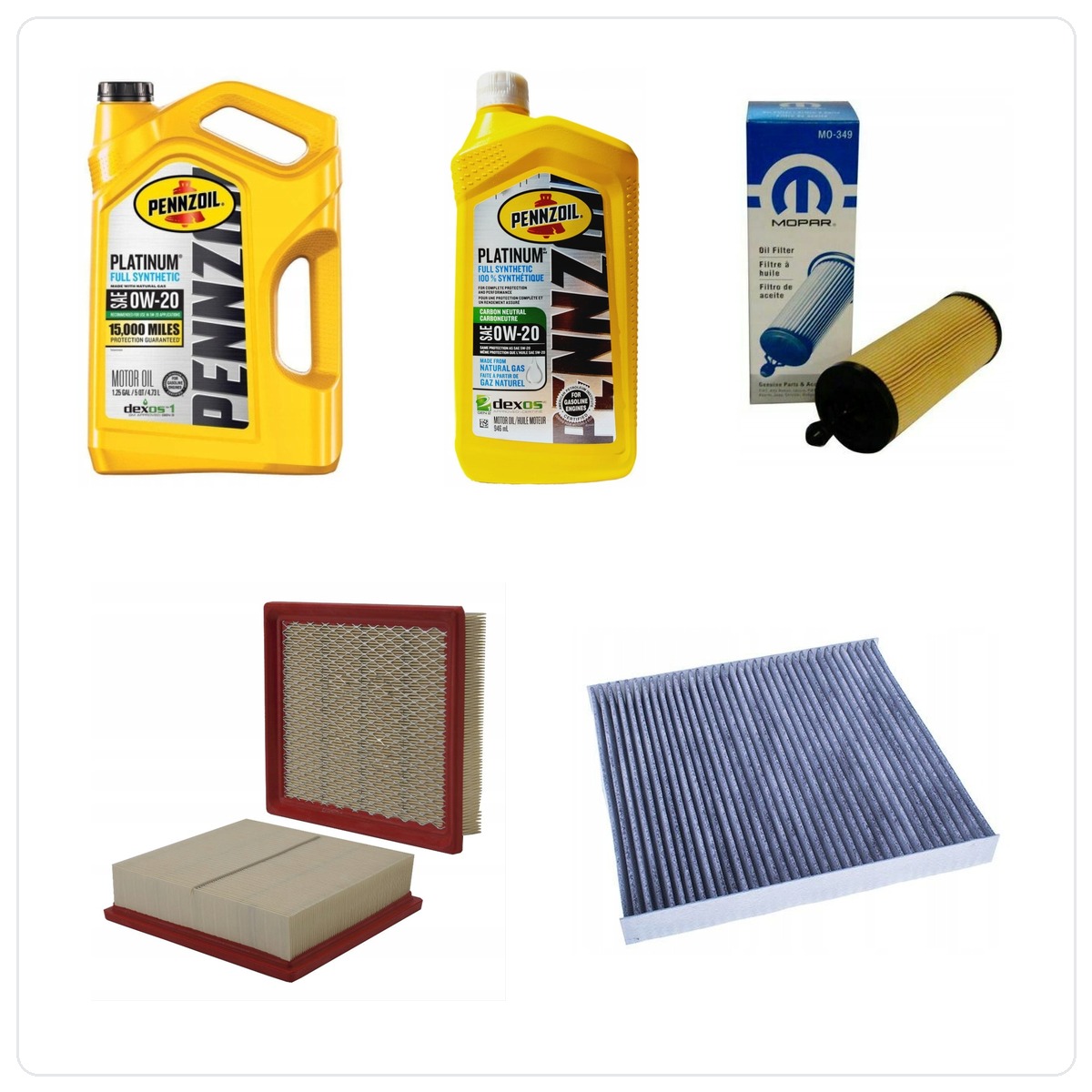 PENNZOIL+ 0W20 6L z filtrami Dodge Durango 3,6 V6 2016-