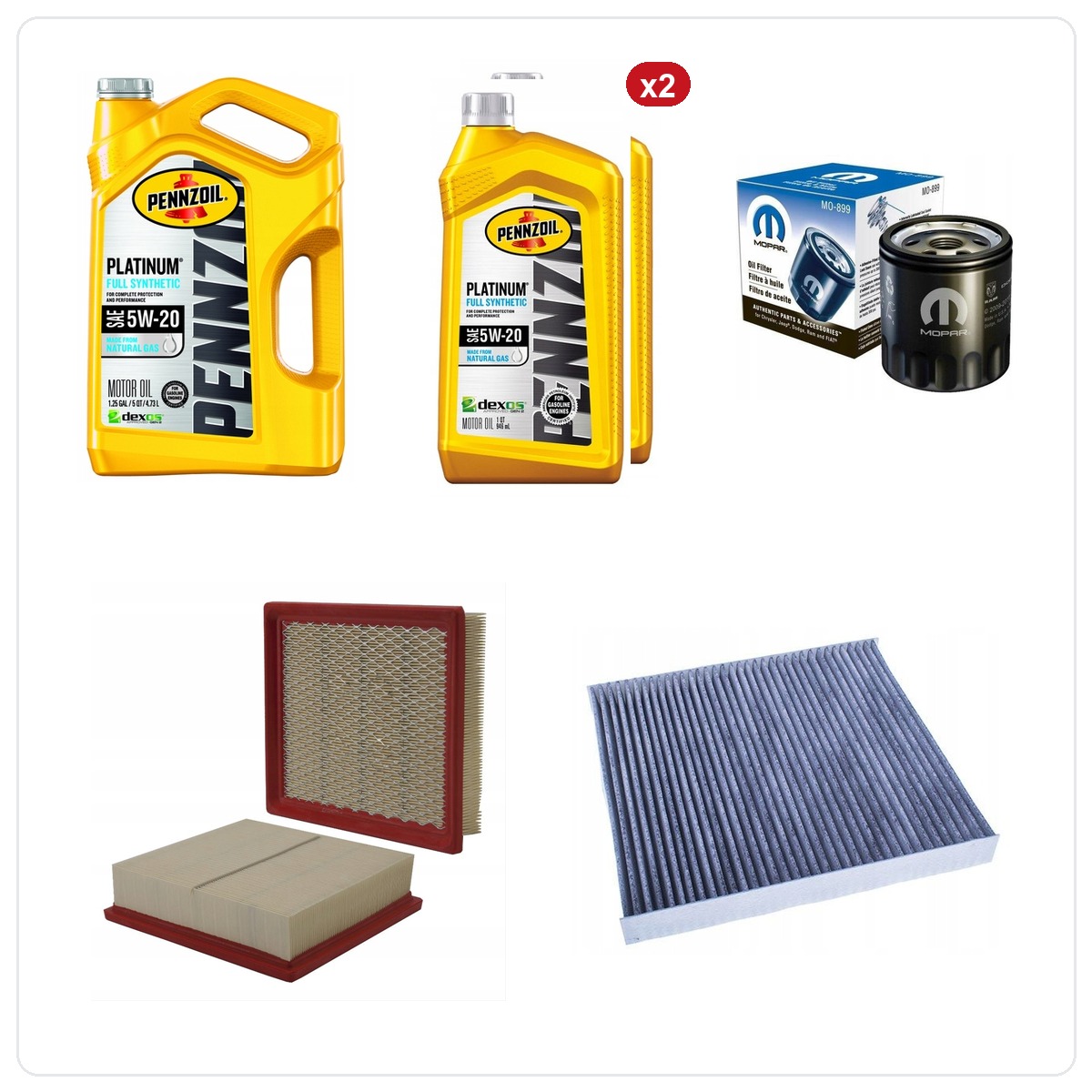 PENNZOIL PLATINUM 5W20 7L mit Filtern Dodge Durango 5.7 V8 2011-2016