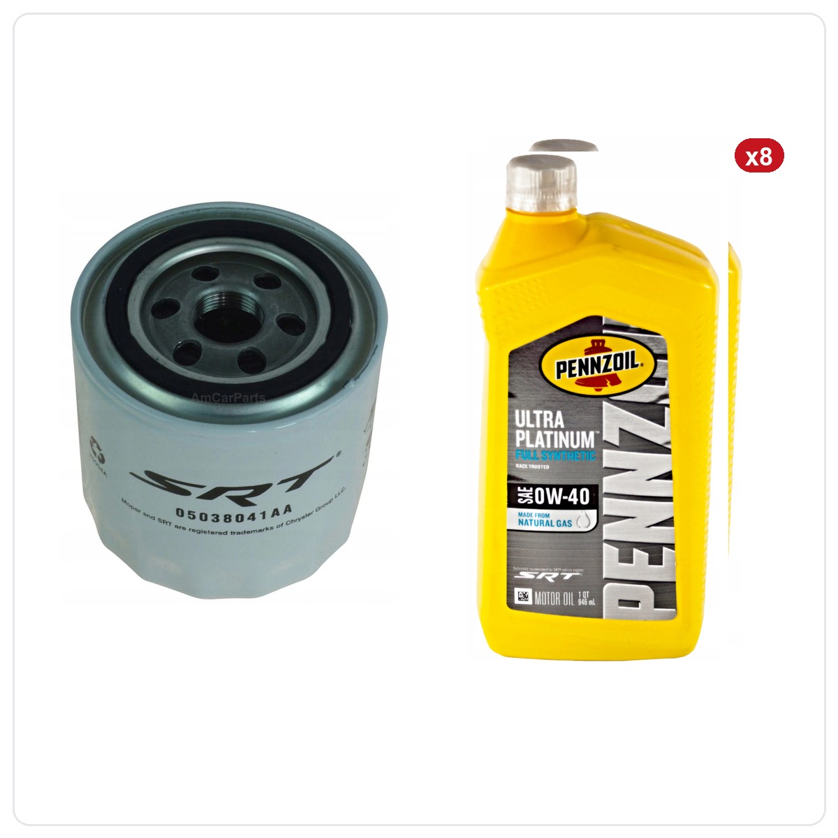 PENNZOIL ULTRA Platinum 0W40 8L + Filter MOPAR MO-041 Dodge Durango 6.2 SRT HELLCAT 2021-2025