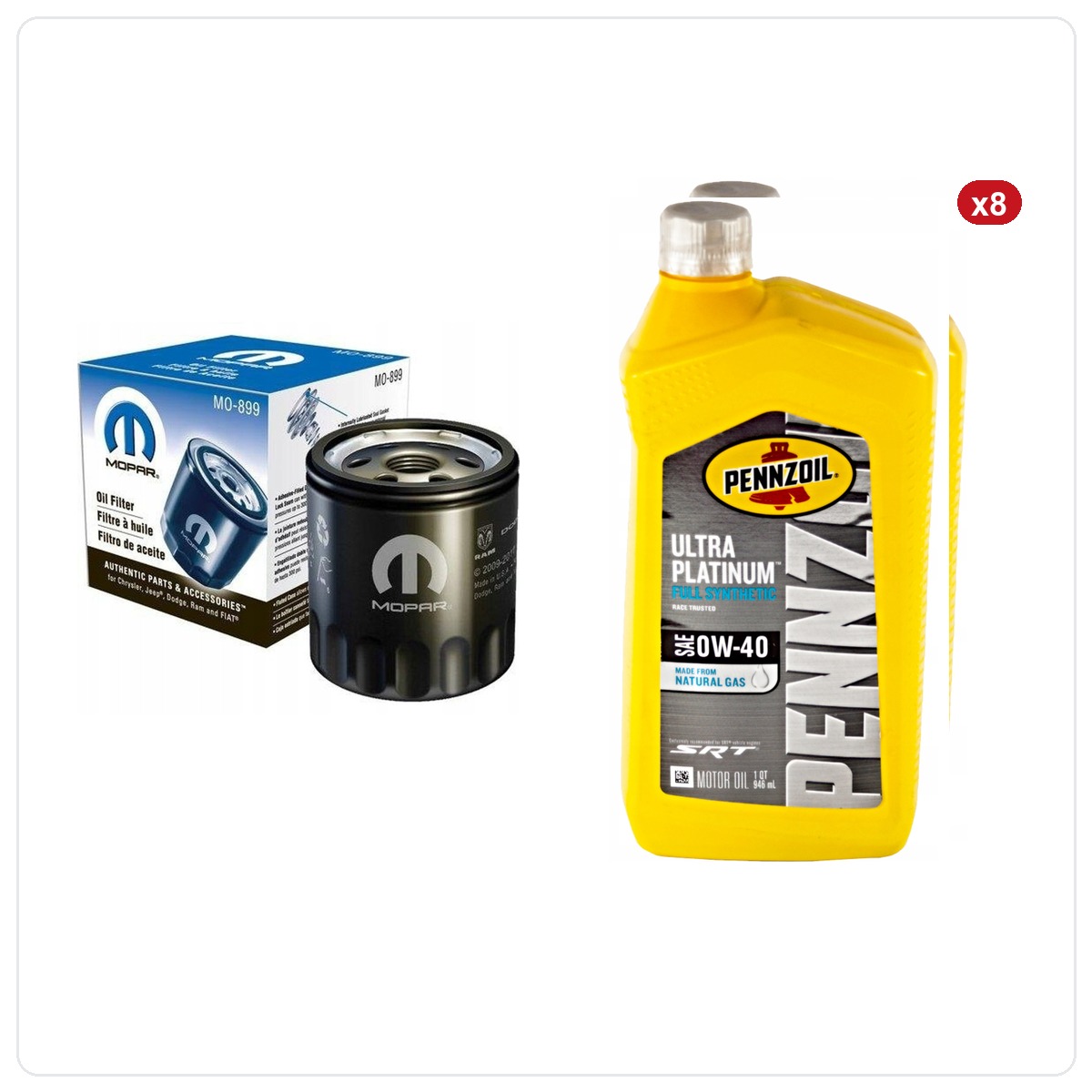 PENNZOIL ULTRA Platinum 0W40 8L + filtr MOPAR MO-899 Dodge Durango 6.2 SRT HELLCAT 2021-2025