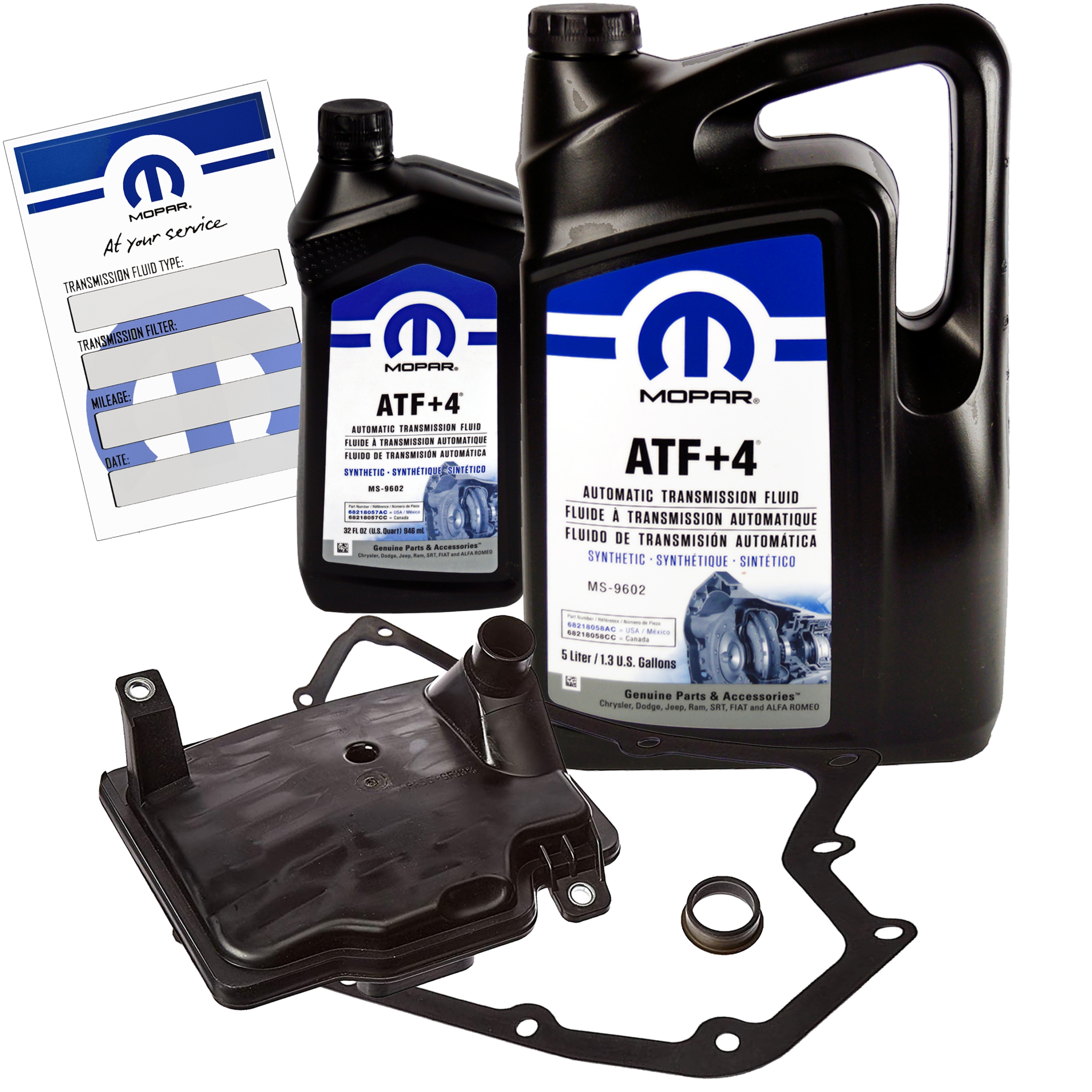 MOPAR ATF+4 6L + 555AA (MOPAR ATF+4 - zestaw serwisowy skrzyni biegów 62TE - filtr + uszczelka (6biegowa))