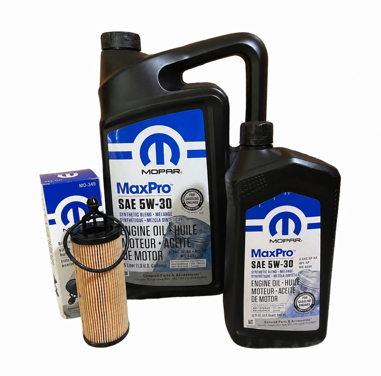 MOPAR MaxPro 5W30 6L + filtr MOPAR MO-349 Jeep Grand Cherokee 3,6 V6 2014-