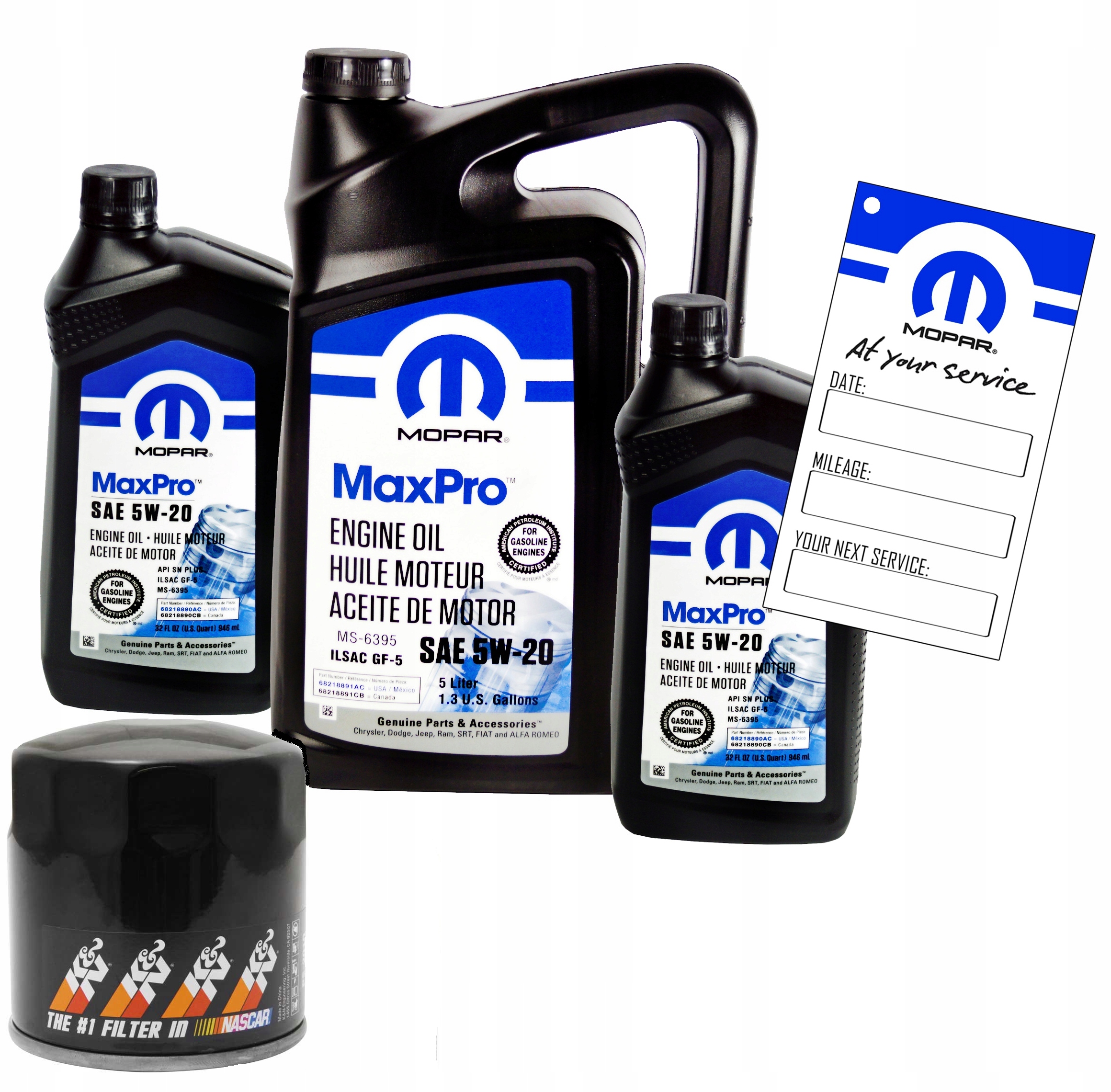 MOPAR MaxPro 5W20 7L + filtr MOPAR MO-899 Dodge Challenger 5.7 V8 2011-2016