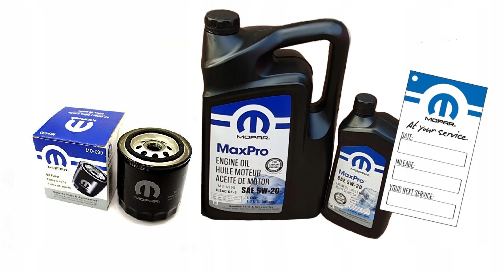 MOPAR MaxPro 5W20 7L + filtr MOPAR MO-090 RAM 1500 5,7 V8 -2008