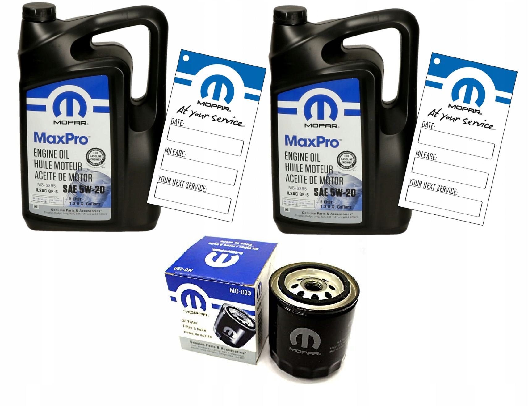 Mopar MaxPro 5W-20 10 l — 2 × 5 l + Mopar oil filter MO-090