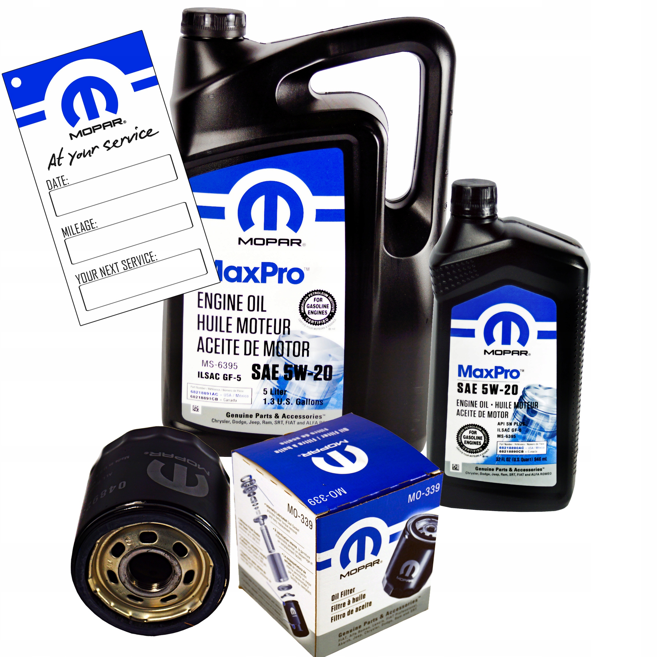 Mopar MaxPro 5W-20 5,946 l — 5 l + 0,946 l + Mopar oil filter MO-339