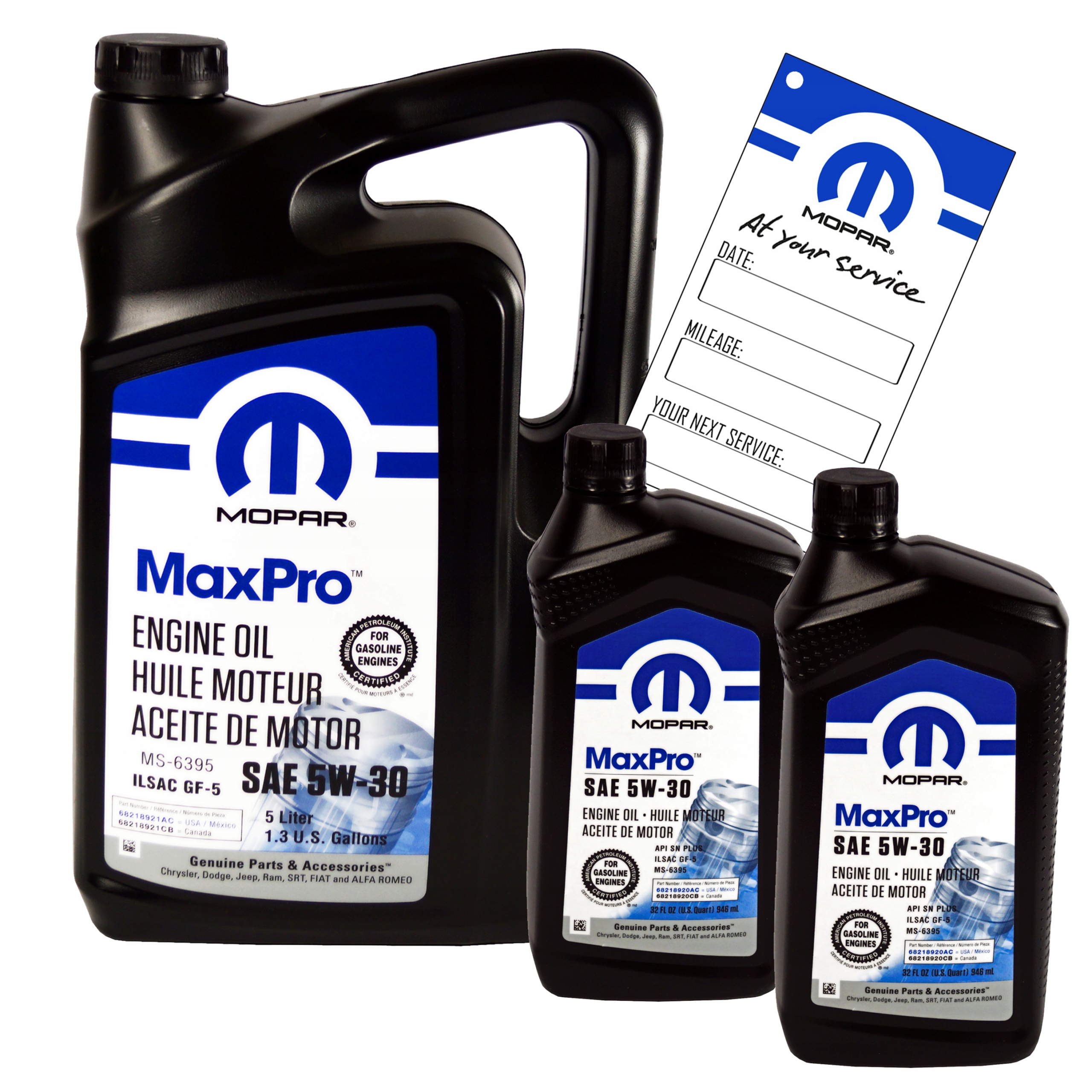 Mopar MaxPro 5W-30 6,892 l — 5 l + 2 × 0,946 l