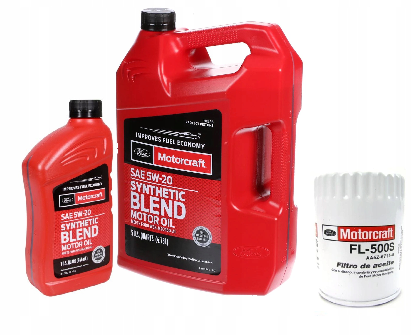 Motorcraft 5W-20 Synthetic Blend 5,676 l + filtr FL-500S