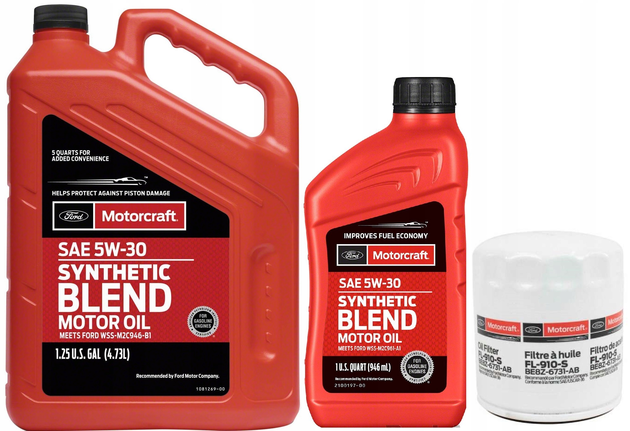 Motorcraft 5W-30 Synthetic Blend 5,676 l + filtr FL-910S