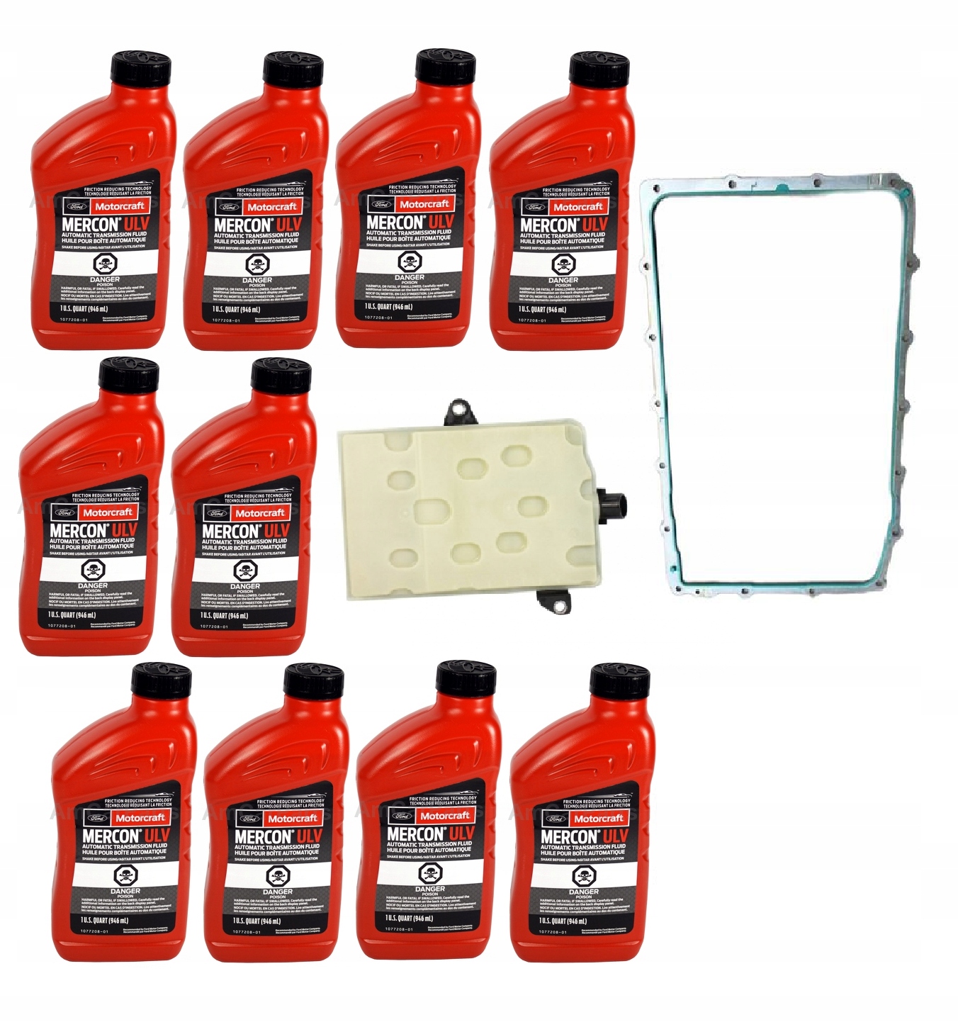 Motorcraft MERCON ULV 9,46 l + zamiennik FT215 + uszczelka 10R80