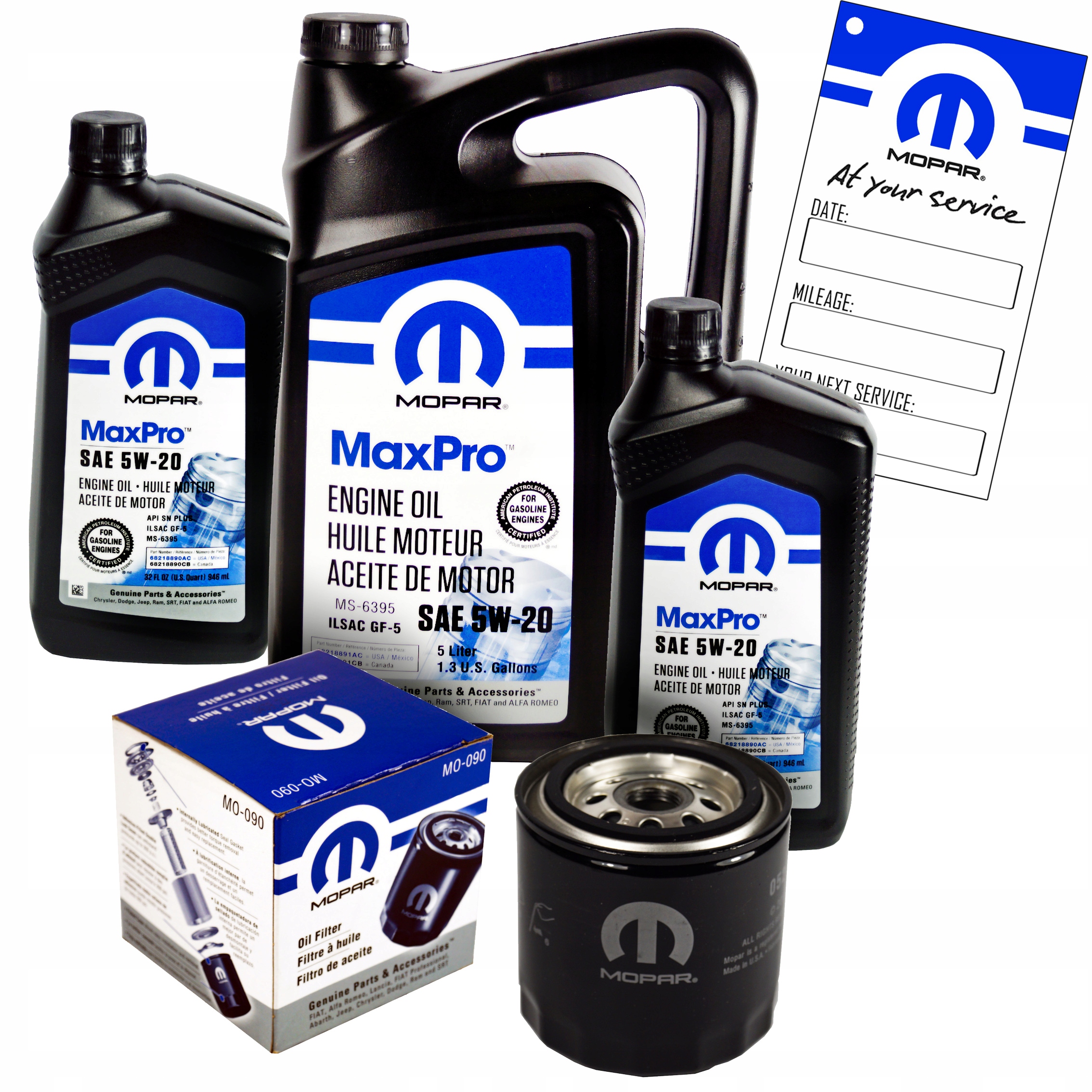 MOPAR MaxPro 5W20 7L + filtr MOPAR MO-090 RAM 1500 5,7 V8 -2008