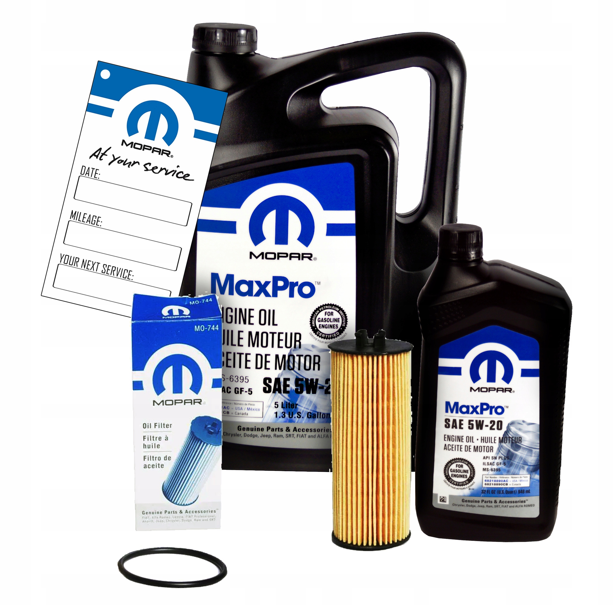 MOPAR MaxPro 5W20 6L + Filter MOPAR MO-744 RAM 1500 3,6 V6 -2013