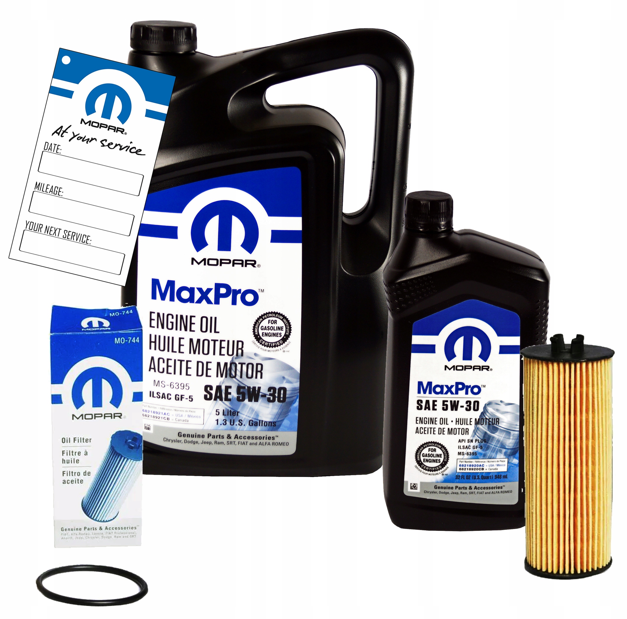 MOPAR MaxPro 5W30 6L + filtr MOPAR MO-744 RAM 1500 3,6 V6 -2013