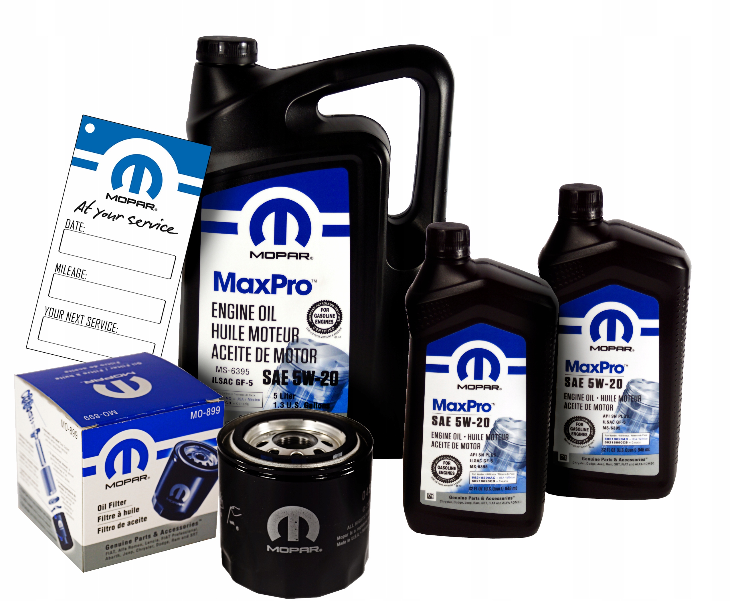 MOPAR MaxPro 5W20 7L + filtr MOPAR MO-899 RAM 1500 5.7 V8 2008-2013