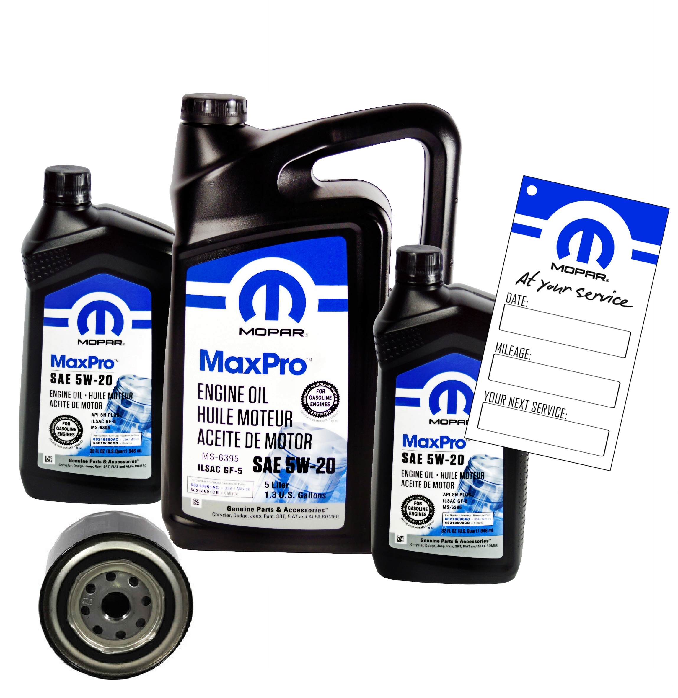MOPAR MaxPro 5W20 7L + Zamiennik filtra MOPAR MO-899 RAM 1500 5.7 V8 2008-2013