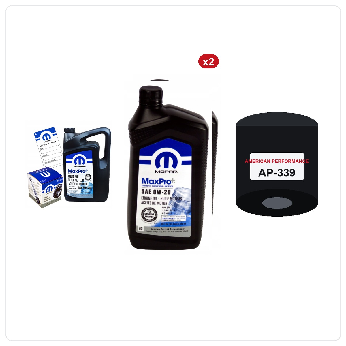 MOPAR MaxPro + 0W20 7L + Zamiennik filtra MOPAR MO-339 RAM 1500 5.7 V8 2019-2025