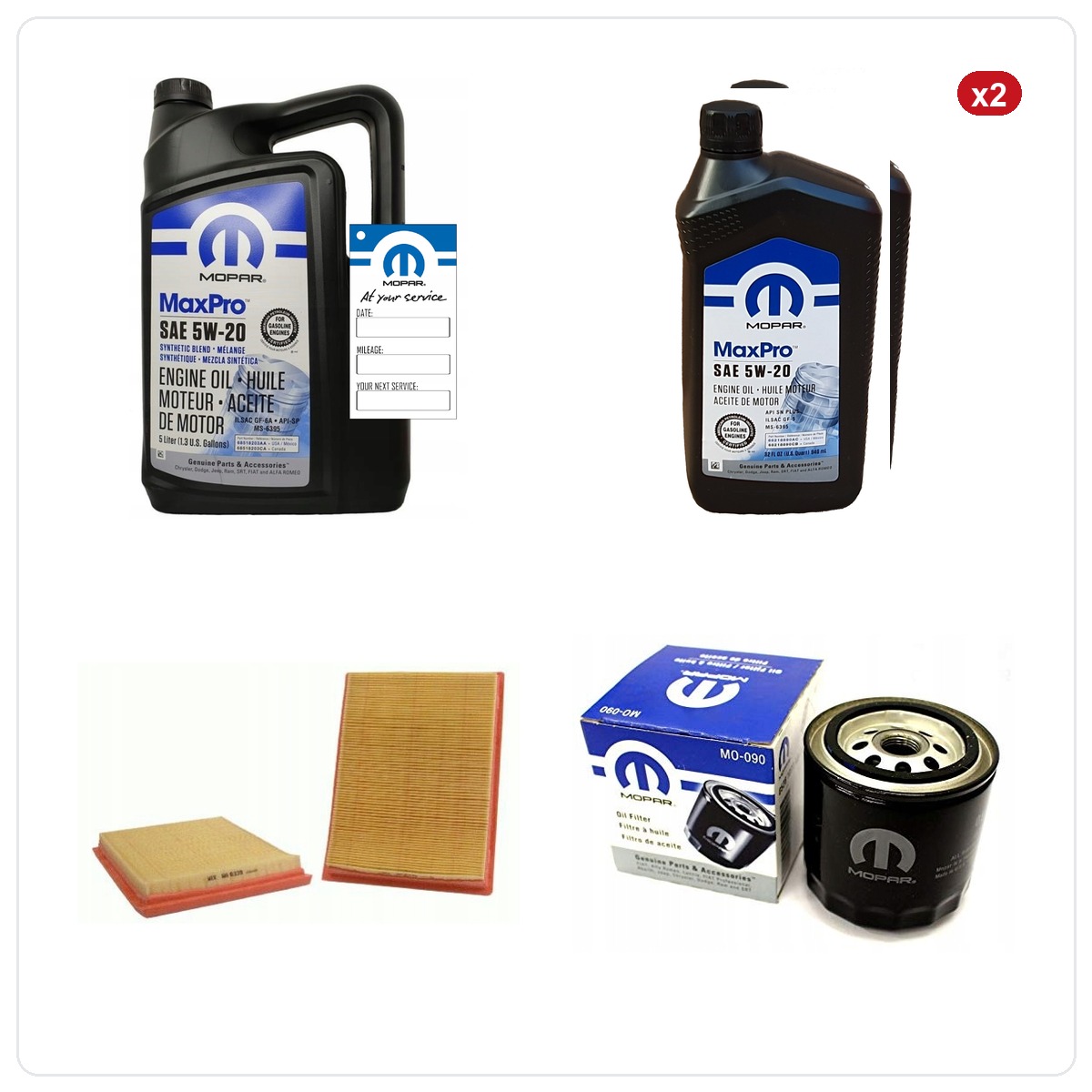 MOPAR MaxPro 5W20 7L mit Filtern RAM 1500 5.7 V8 -2008