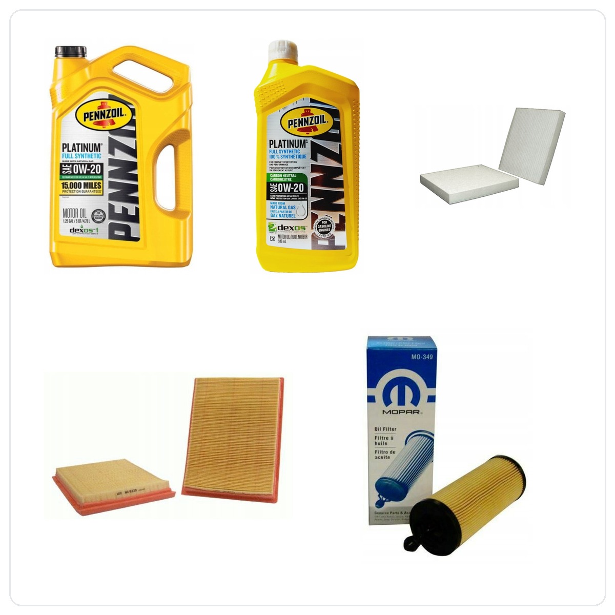 PENNZOIL+ 0W20 6L mit Filtern RAM 1500 3,6 V6 2016-
