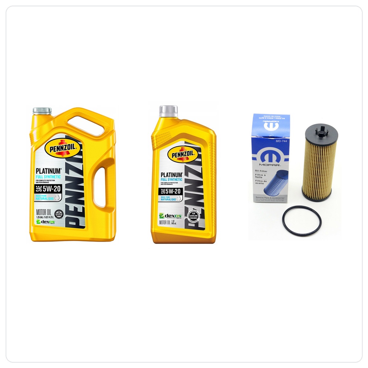 PENNZOIL 5W20 6L + Filter MOPAR MO-744 RAM 1500 3,6 V6 -2013