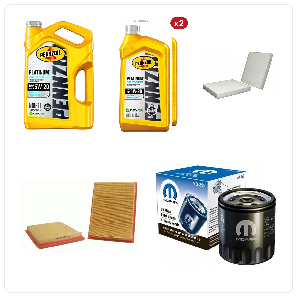 PENNZOIL PLATINUM 5W20 7L z filtrami RAM 1500 5.7 V8 2008-2013