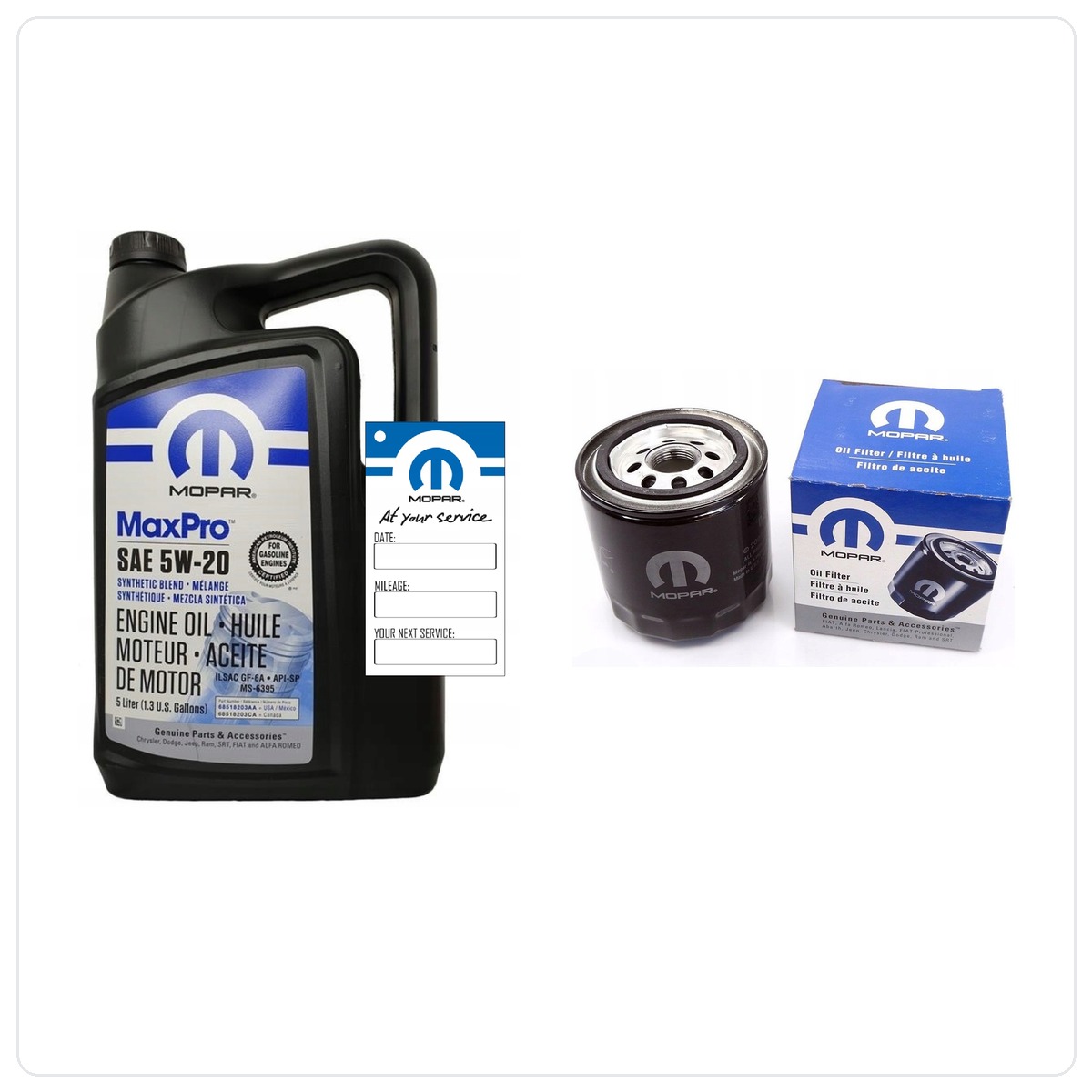 MOPAR MaxPro 5W20 5L + filtr MOPAR MO-339 Dodge Journey 2.4 V6