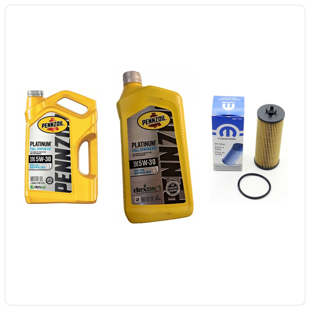 PENNZOIL 5W30 6L + filter MOPAR MO-744 Dodge Challenger 3,6 V6 -2013