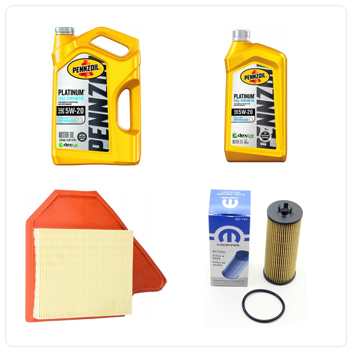 PENNZOIL 5W20 6L + Filter MOPAR MO-744 + Luftfilter Dodge Grand Caravan 3.6 V6 -2013