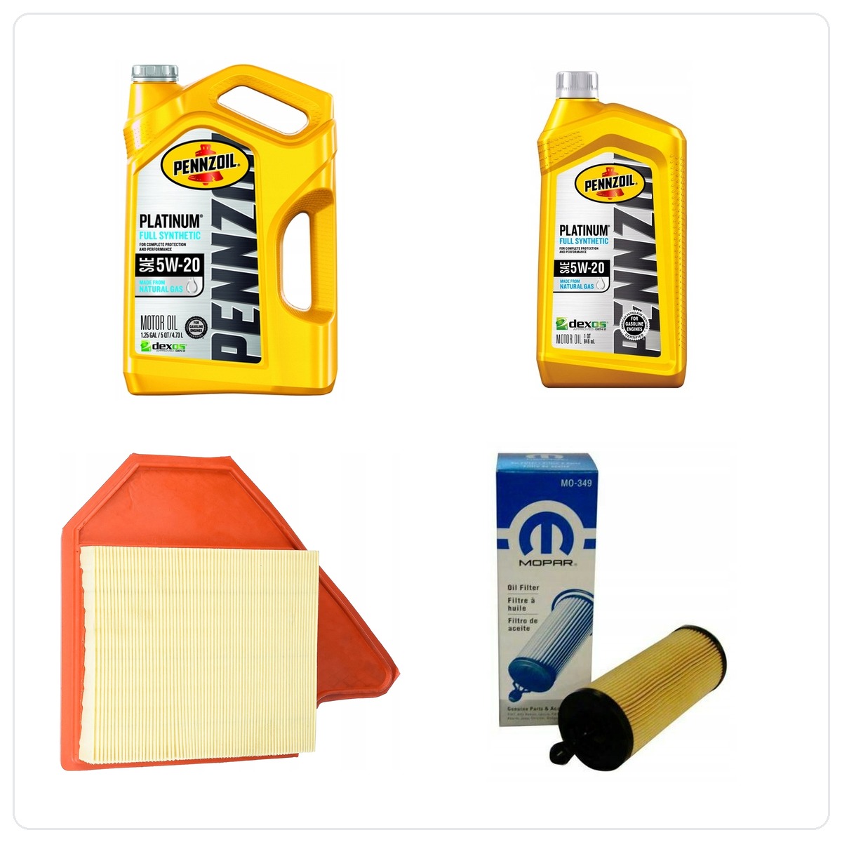 PENNZOIL 5W20 6L + Filter MOPAR MO-349 + Luftfilter Dodge Grand Caravan 3.6 V6 2014-2020
