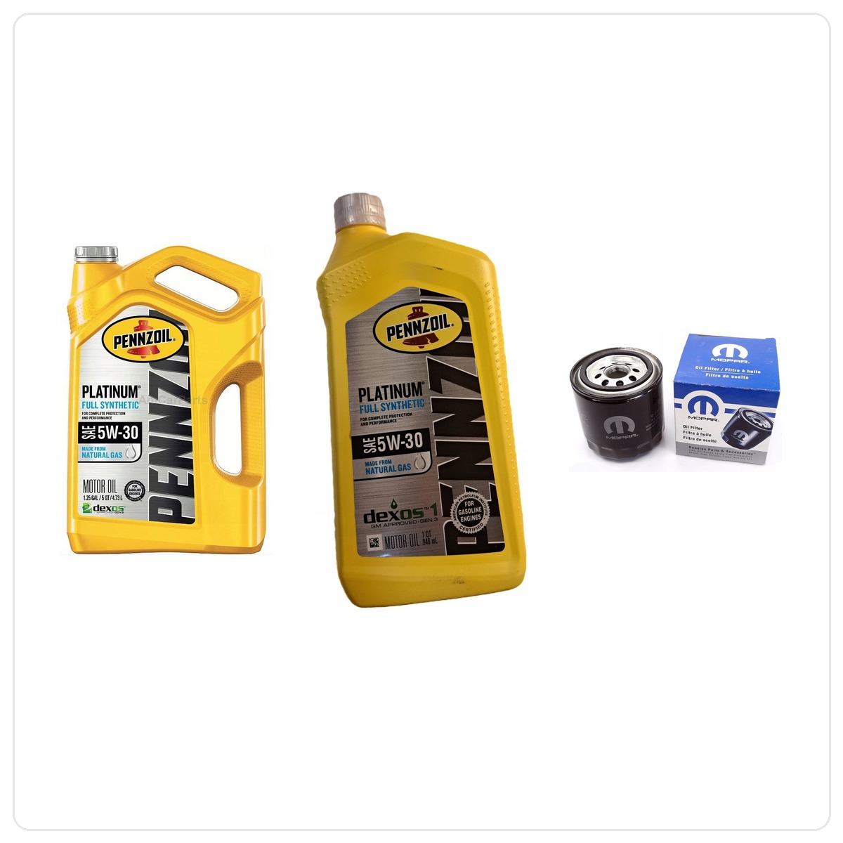 PENNZOIL Platinum 5W30 6L + filter MOPAR MO-339 Jeep Cherokee KL 2.0T