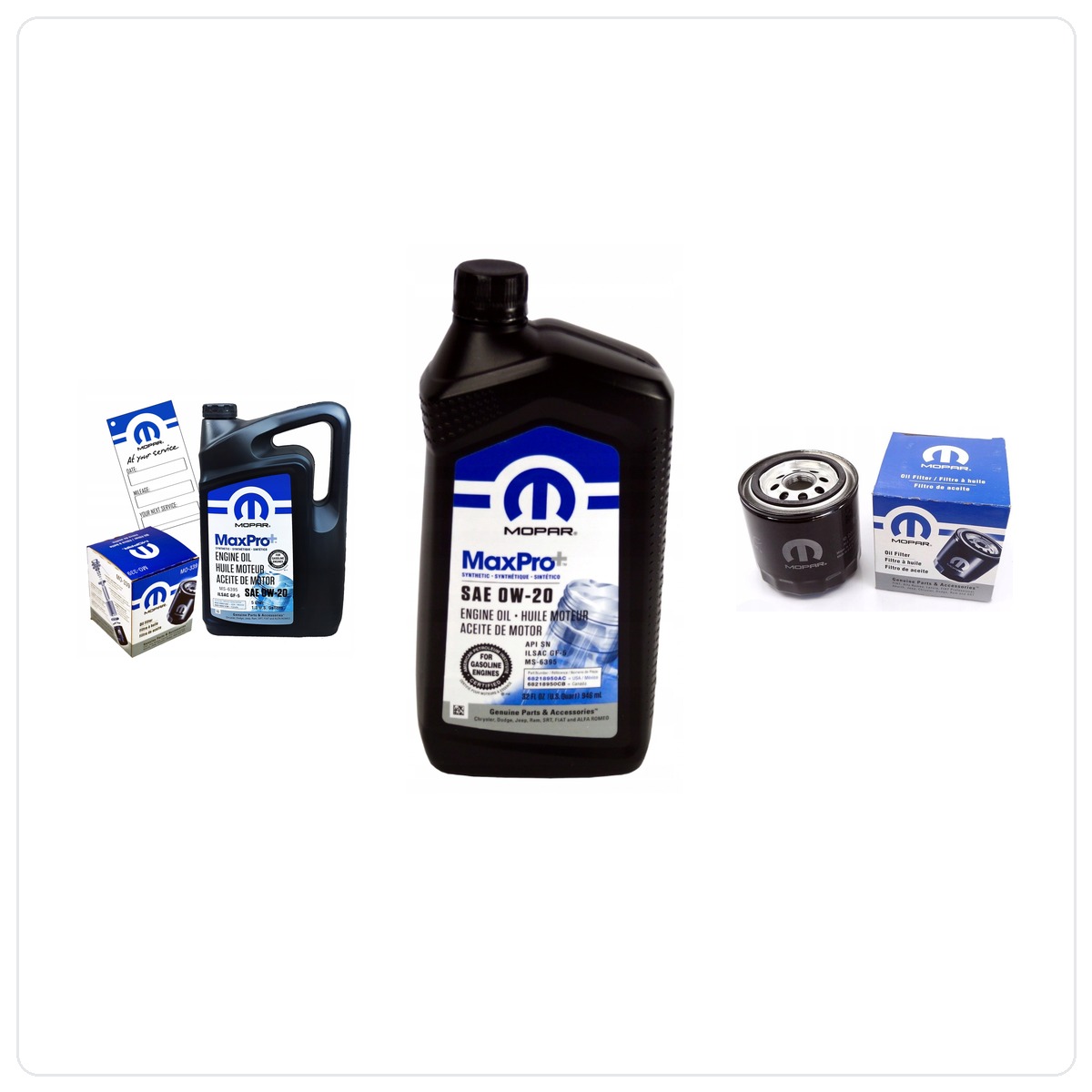 MOPAR MaxPro+ 0W20 6L + filtr MOPAR MO-339 Jeep Compass 2.4 MultiAir 2018-2022