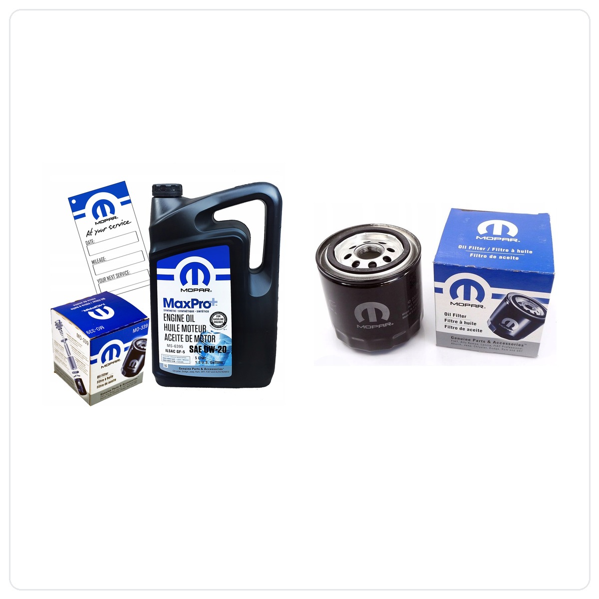 MOPAR MaxPro+ 0W20 5L + filtr MOPAR MO-339 Dodge Dart 2.0 L4 2013-2016