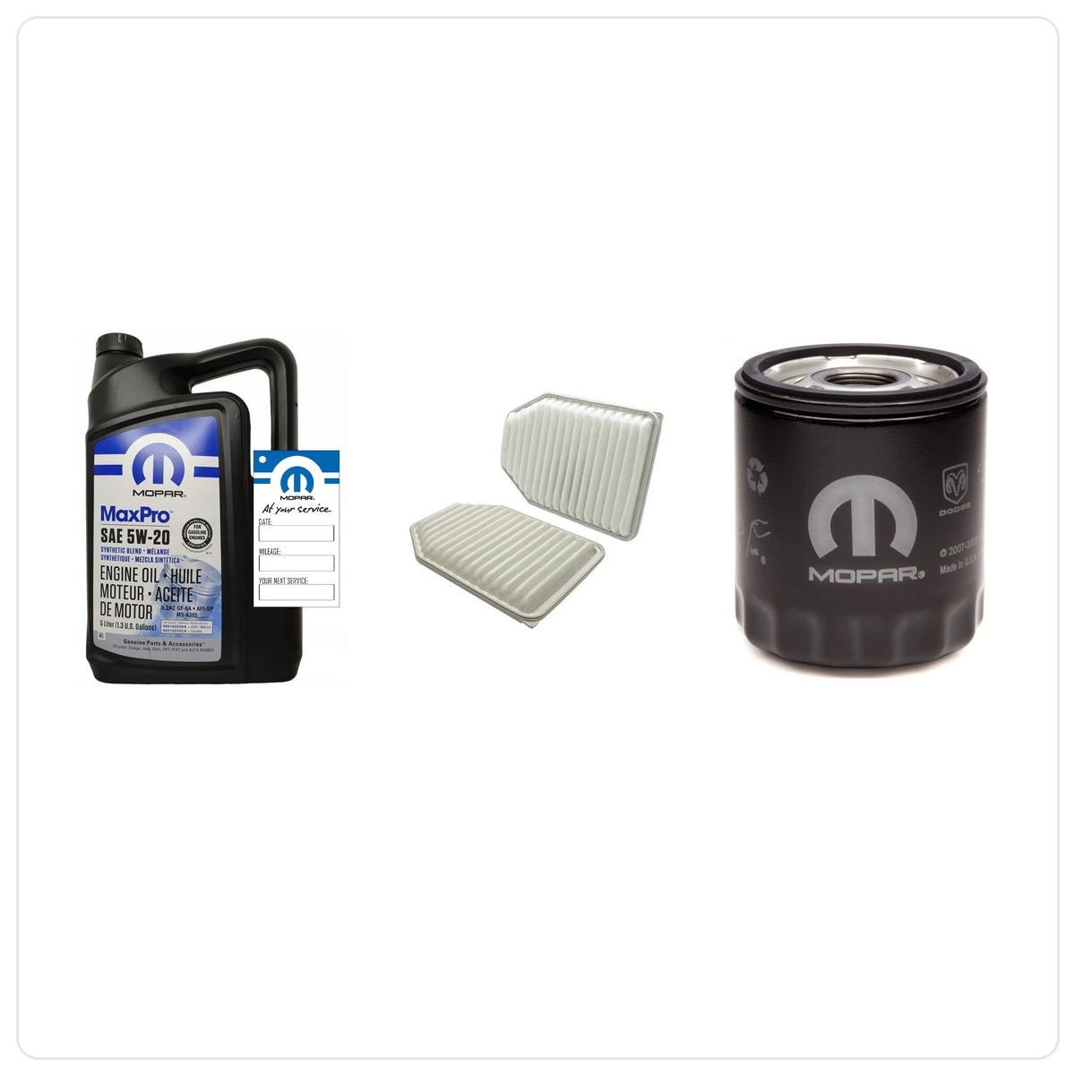 MOPAR 5W20 5L + MO-409 z filtrem Öl i Luft Jeep Wrangler 3.8 V6 2007-2011