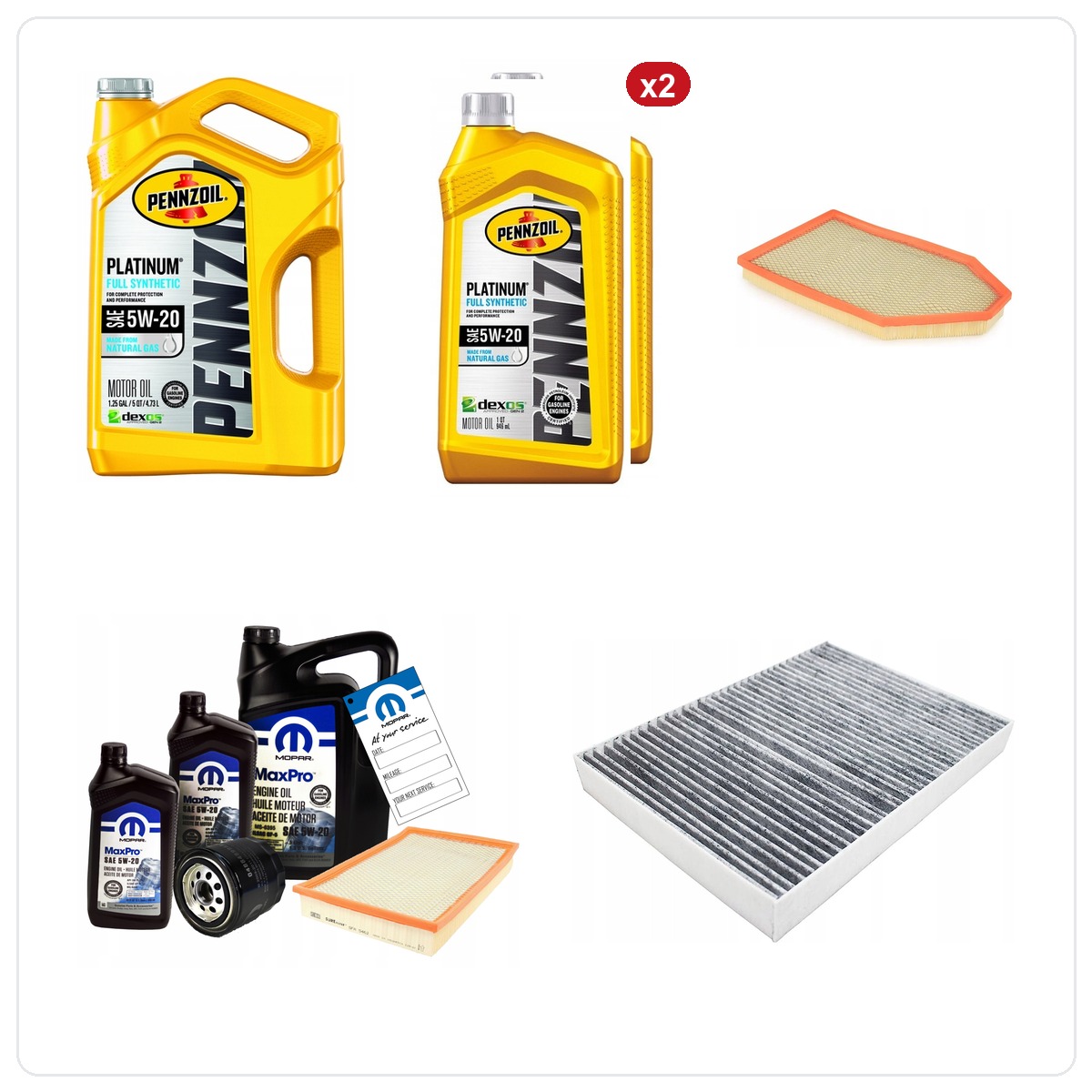 PENNZOIL PLATINUM 5W20 7L with filters Dodge Challenger 5.7 V8 2011-2016