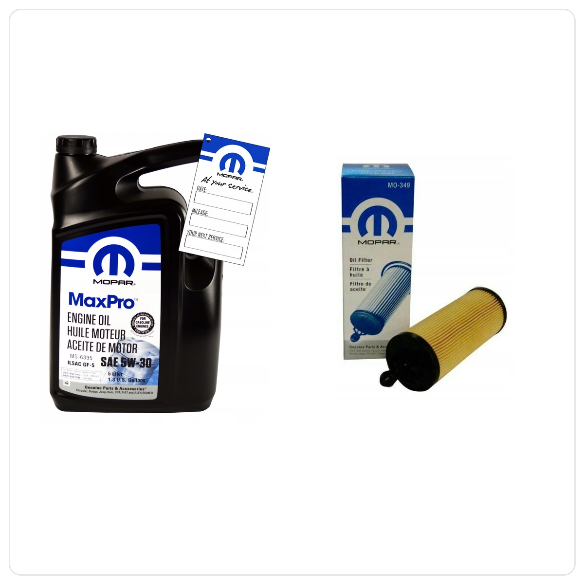 MOPAR MaxPro 5W30 5L + Filter MOPAR MO-349 Jeep Wrangler 3.6 2014