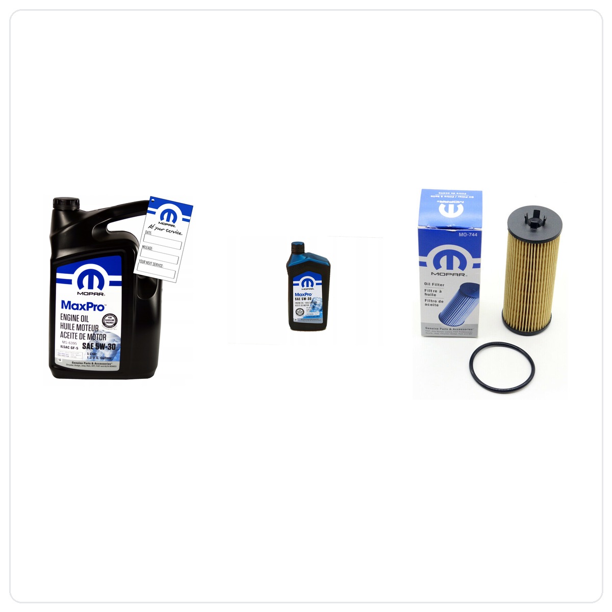 MOPAR MaxPro 5W30 6L + Filter MOPAR MO-744 Dodge Avenger 3.6 V6 2011-2013