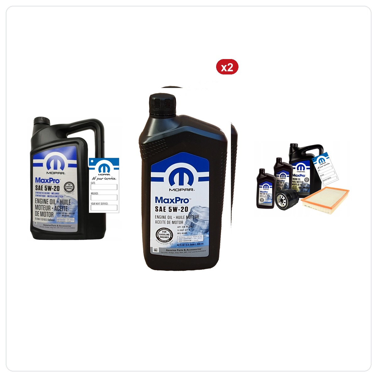 MOPAR MaxPro 5W20 7L + filtr MOPAR MO-899 Dodge Challenger 5.7 V8 2008-2010