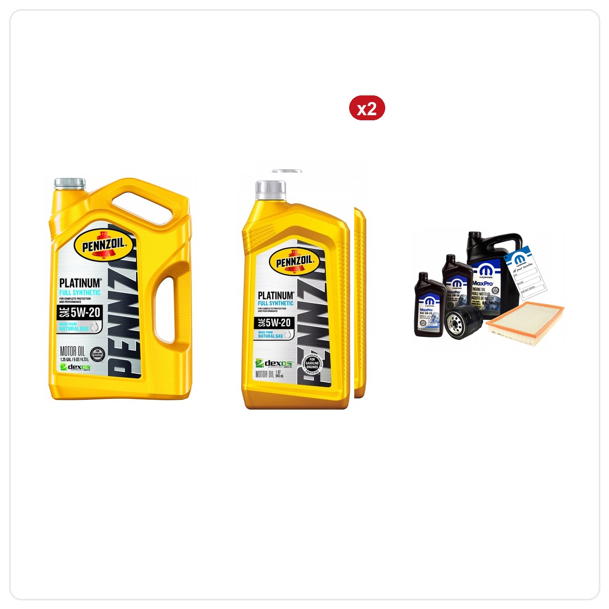 PENNZOIL PLATINUM 5W20 7L+ filtr MOPAR MO-899 Chrysler 300 5.7 V8 2011-2016