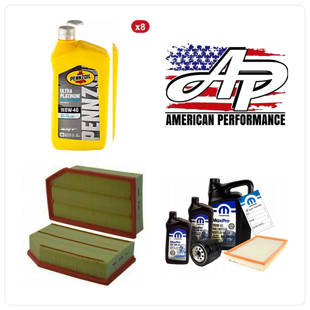 PENNZOIL 0W40 8L + MO-899 mit Filtern Öl, Luft i Innenraum Jeep Wrangler 6.4 V8 2021-2024