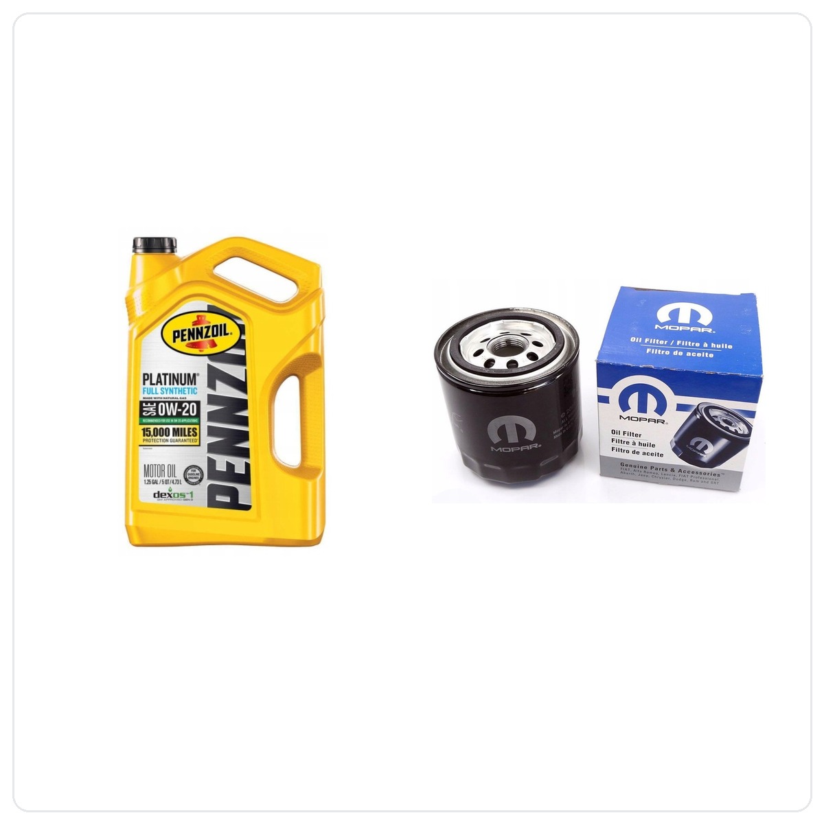 Filtr + olej PENNZOIL Platinum 0W20 Chrysler 200 2,4 MultiAir 2015
