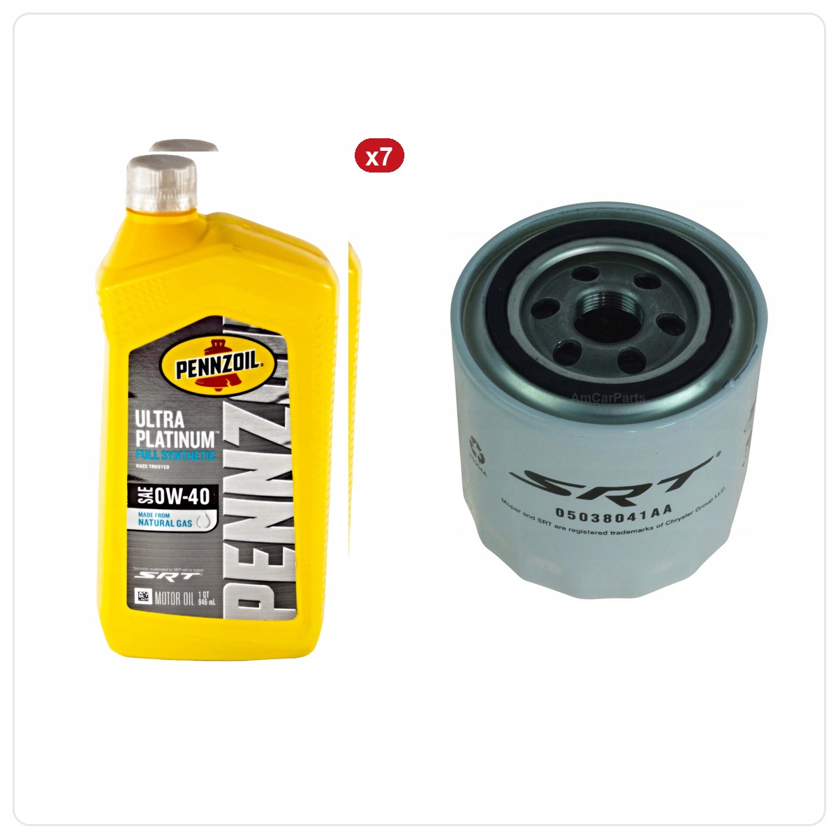 PENNZOIL ULTRA Platinum 0W40 7L + Filter MOPAR MO-041 Dodge Challenger 6.4 V8 SRT 2018-2023