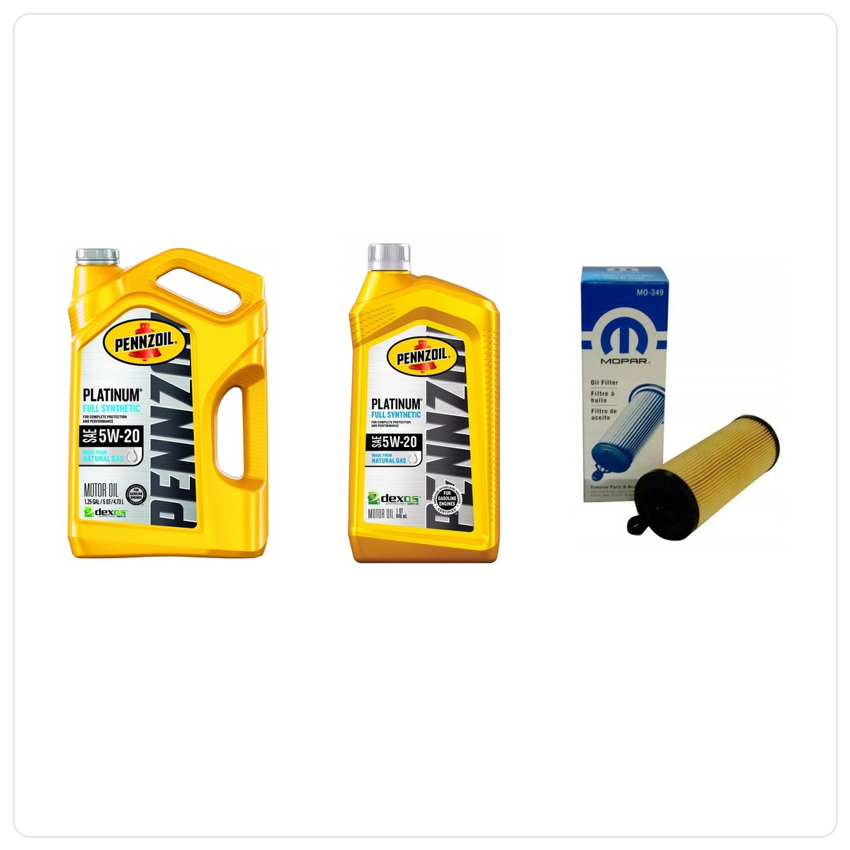 PENNZOIL 5W20 6L + filtr MOPAR MO-349 Dodge Challenger 3,6 V6 2014