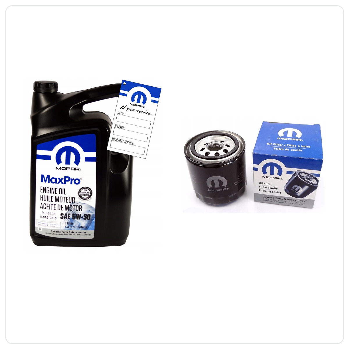 MOPAR MaxPro 5W30 5L + Filter MOPAR MO-339 Dodge Avenger 2.7 V6 2010