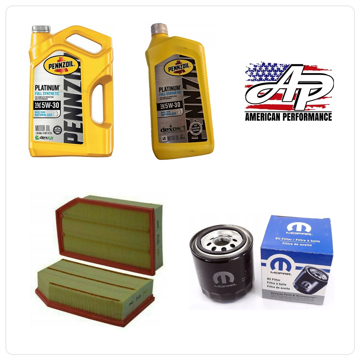 PENNZOIL 5W30 6L + MO-339 mit Filtern Öl, Luft i Innenraum Jeep Wrangler 2.0 L4 Turbo / 2.0 Hybrid 2019-2025